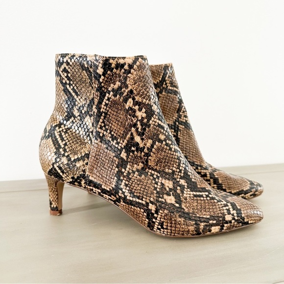 H&M Shoes - H&M Brown Snakeskin Kitten Heel Booties sz 38